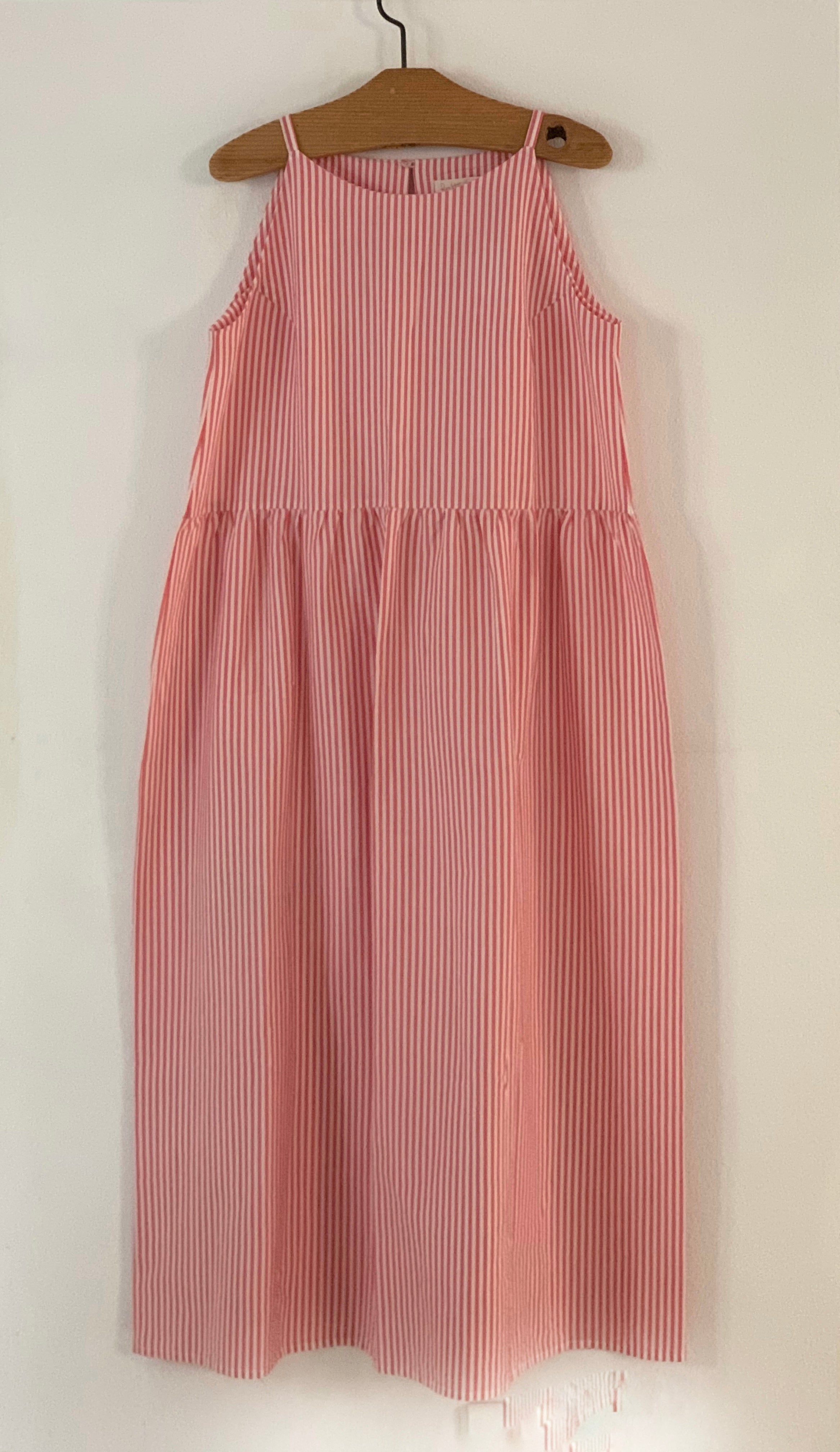 Saint Tropez Long dress with white and red stripes