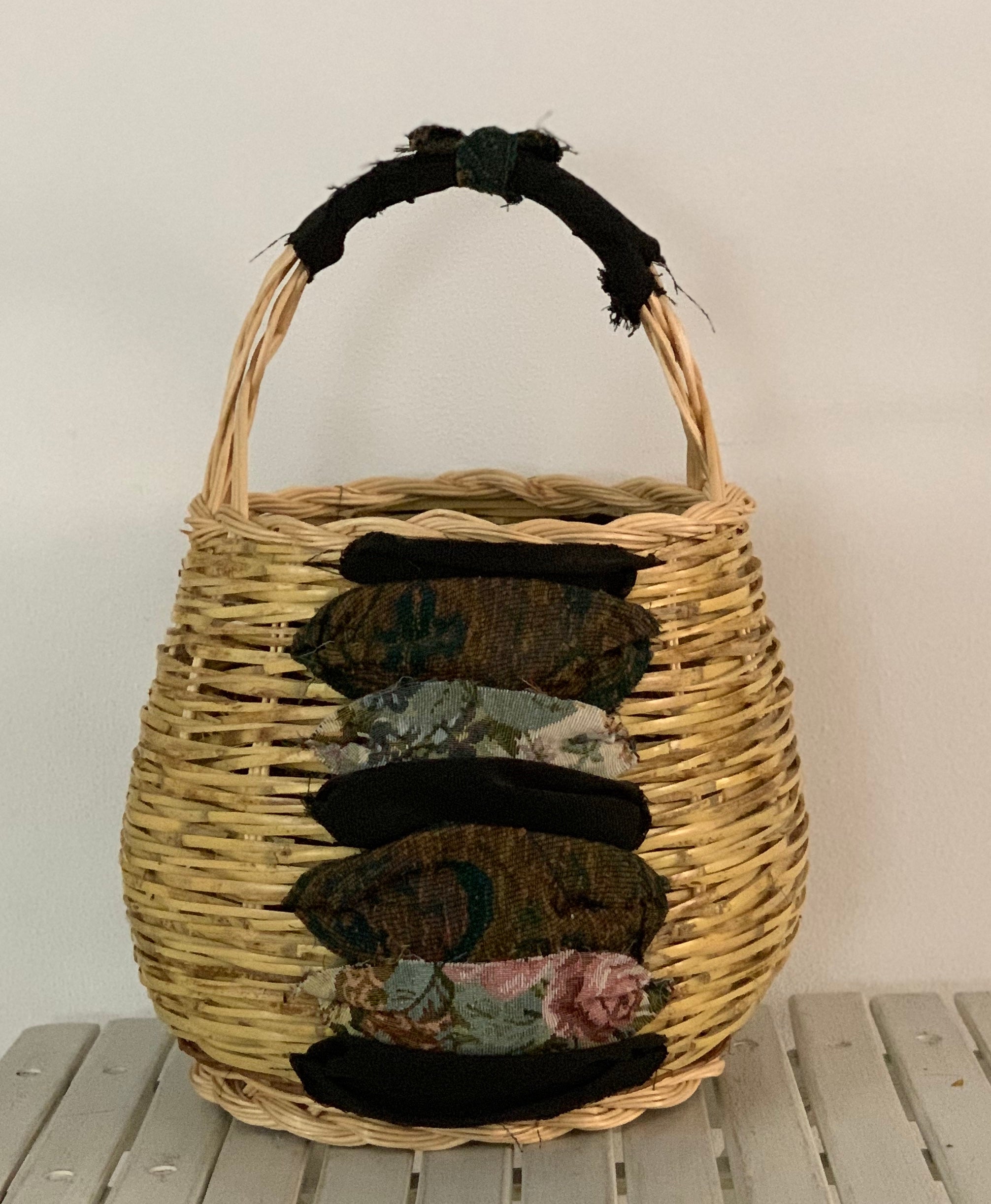 Large basket with fabric